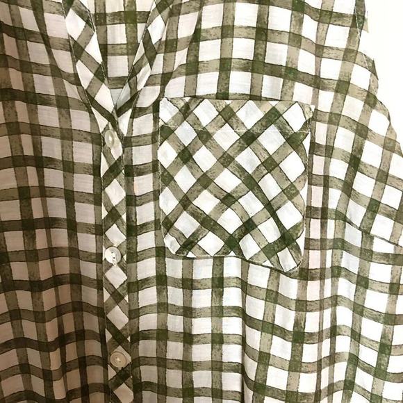 J.Jill Checkered Sleeveless Tie-Hem Blouse, Size M - Picture 5 of 10